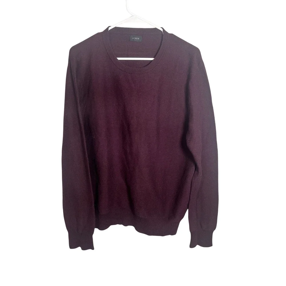 J.Crew Mens Burgundy 100% Cotton Crewneck Sweater H6060 Maroon Small FA20 - Picture 1 of 4